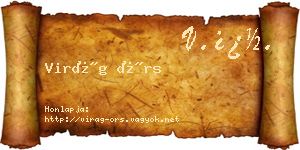 Virág Örs névjegykártya