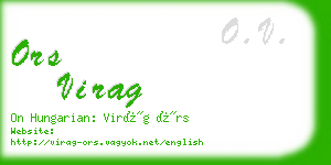 ors virag business card